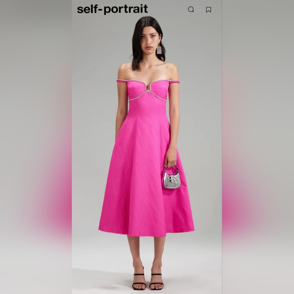 Self-Portrait Off-the-Shoulder A-line dress